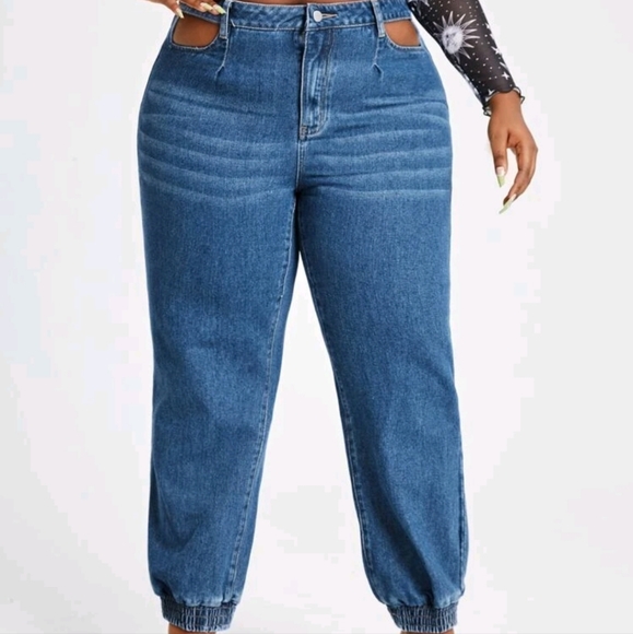 SHEIN Denim - SHEIN 1XL Cut Out Denim Jeans